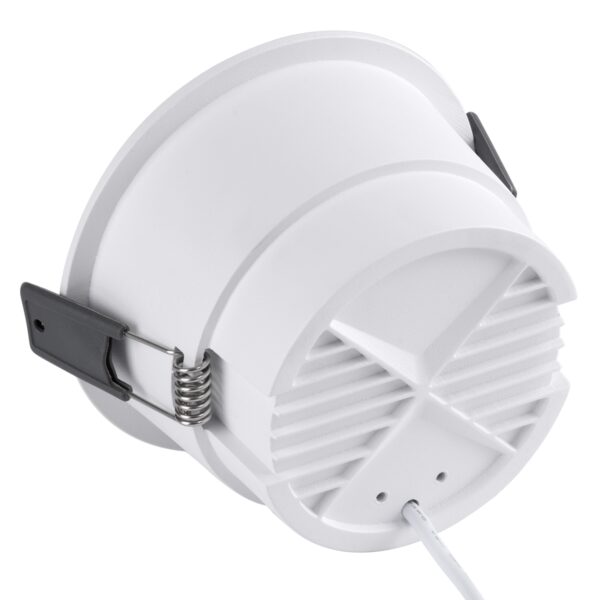 GloboStar® PLUTO-B 60260 Χωνευτό LED Spot Downlight TrimLess Φ10.4cm 15W 1950lm 38° AC 220-240V IP20 Φ10.4 x Υ6.5cm – Στρόγγυλο – Λευκό & Anti-Glare HoneyComb – Φυσικό Λευκό 4500K – Bridgelux COB – 5 Years Warranty