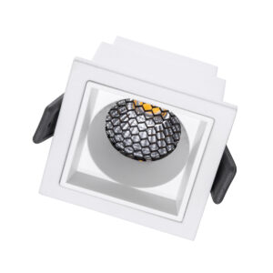 GloboStar® PLUTO-S 60266 Χωνευτό LED Spot Downlight TrimLess Μ6.4xΠ6.4cm 7W 910lm 38° AC 220-240V IP20 Μ6.4 x Π6.4 x Υ4.9cm – Τετράγωνο – Λευκό & Anti-Glare HoneyComb – Φυσικό Λευκό 4500K – Bridgelux COB – 5 Years Warranty
