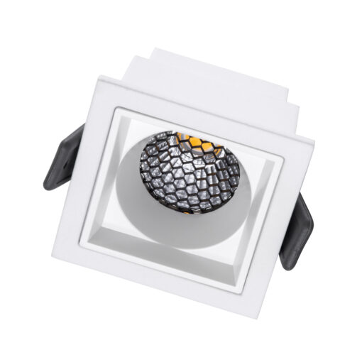GloboStar® PLUTO-S 60266 Χωνευτό LED Spot Downlight TrimLess Μ6.4xΠ6.4cm 7W 910lm 38° AC 220-240V IP20 Μ6.4 x Π6.4 x Υ4.9cm – Τετράγωνο – Λευκό & Anti-Glare HoneyComb – Φυσικό Λευκό 4500K – Bridgelux COB – 5 Years Warranty