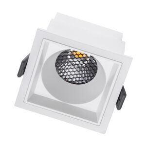 GloboStar® PLUTO-M 60272 Χωνευτό LED Spot Downlight TrimLess Μ8.4xΠ8.4cm 10W 1300lm 38° AC 220-240V IP20 Μ8.4 x Π8.4 x Υ5.9cm – Τετράγωνο – Λευκό & Anti-Glare HoneyComb – Φυσικό Λευκό 4500K – Bridgelux COB – 5 Years Warranty