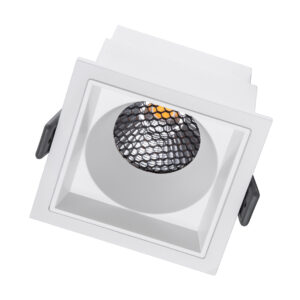GloboStar® PLUTO-M 60273 Χωνευτό LED Spot Downlight TrimLess Μ8.4xΠ8.4cm 10W 1250lm 38° AC 220-240V IP20 Μ8.4 x Π8.4 x Υ5.9cm – Τετράγωνο – Λευκό & Anti-Glare HoneyComb – Θερμό Λευκό 2700K – Bridgelux COB – 5 Years Warranty