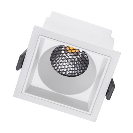 GloboStar® PLUTO-M 60273 Χωνευτό LED Spot Downlight TrimLess Μ8.4xΠ8.4cm 10W 1250lm 38° AC 220-240V IP20 Μ8.4 x Π8.4 x Υ5.9cm – Τετράγωνο – Λευκό & Anti-Glare HoneyComb – Θερμό Λευκό 2700K – Bridgelux COB – 5 Years Warranty