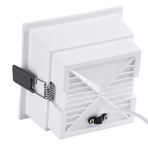 GloboStar® PLUTO-B 60277 Χωνευτό LED Spot Downlight TrimLess Μ10.4xΠ10.4cm 15W 1875lm 38° AC 220-240V IP20 Μ10.4 x Π10.4 x Υ6.5cm – Τετράγωνο – Λευκό με Μαύρο Κάτοπτρο & Anti-Glare HoneyComb – Θερμό Λευκό 2700K – Bridgelux COB – 5 Years Warranty