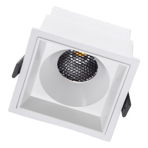 GloboStar® PLUTO-B 60278 Χωνευτό LED Spot Downlight TrimLess Μ10.4xΠ10.4cm 15W 1950lm 38° AC 220-240V IP20 Μ10.4 x Π10.4 x Υ6.5cm – Τετράγωνο – Λευκό & Anti-Glare HoneyComb – Φυσικό Λευκό 4500K – Bridgelux COB – 5 Years Warranty