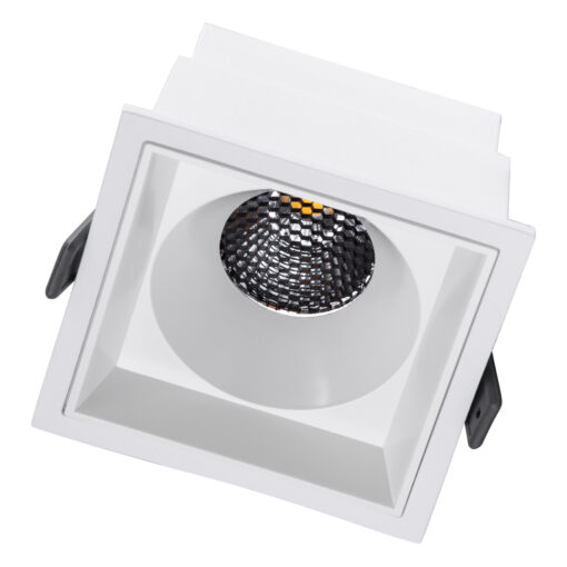 GloboStar® PLUTO-B 60278 Χωνευτό LED Spot Downlight TrimLess Μ10.4xΠ10.4cm 15W 1950lm 38° AC 220-240V IP20 Μ10.4 x Π10.4 x Υ6.5cm – Τετράγωνο – Λευκό & Anti-Glare HoneyComb – Φυσικό Λευκό 4500K – Bridgelux COB – 5 Years Warranty