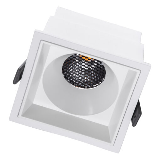 GloboStar® PLUTO-B 60279 Χωνευτό LED Spot Downlight TrimLess Μ10.4xΠ10.4cm 15W 1875lm 38° AC 220-240V IP20 Μ10.4 x Π10.4 x Υ6.5cm – Τετράγωνο – Λευκό & Anti-Glare HoneyComb – Θερμό Λευκό 2700K – Bridgelux COB – 5 Years Warranty