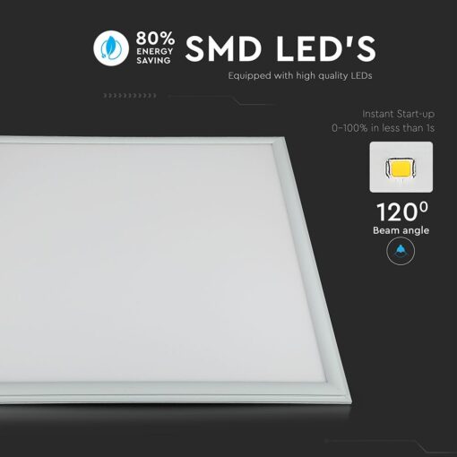 LED Πάνελ Τετράγωνο Χωνευτό 60X60 cm 40W V-TAC 120° 4950lm Ψυχρό Λευκό 6400K – 2160256