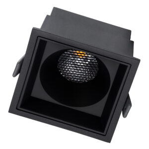 GloboStar® PLUTO-B 60280 Χωνευτό LED Spot Downlight TrimLess Μ10.4xΠ10.4cm 15W 1950lm 38° AC 220-240V IP20 Μ10.4 x Π10.4 x Υ6.5cm – Τετράγωνο – Μαύρο & Anti-Glare HoneyComb – Φυσικό Λευκό 4500K – Bridgelux COB – 5 Years Warranty