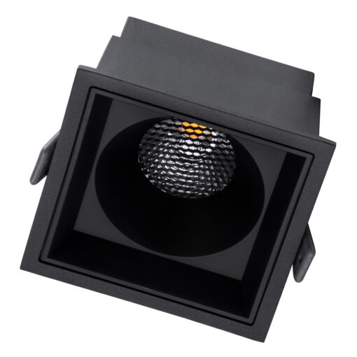 GloboStar® PLUTO-B 60280 Χωνευτό LED Spot Downlight TrimLess Μ10.4xΠ10.4cm 15W 1950lm 38° AC 220-240V IP20 Μ10.4 x Π10.4 x Υ6.5cm – Τετράγωνο – Μαύρο & Anti-Glare HoneyComb – Φυσικό Λευκό 4500K – Bridgelux COB – 5 Years Warranty