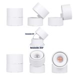 GloboStar® OMEGA-S 60299 Επιφανειακό LED Spot Downlight Φ10cm 12W 1500lm 36° AC 220-240V IP20 Φ10 x Υ10.5cm – Στρόγγυλο – Λευκό – Θερμό Λευκό 2700K – Bridgelux COB – 5 Years Warranty