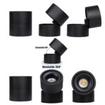 GloboStar® OMEGA-S 60300 Επιφανειακό LED Spot Downlight Φ10cm 12W 1560lm 36° AC 220-240V IP20 Φ10 x Υ10.5cm – Στρόγγυλο – Μαύρο – Φυσικό Λευκό 4500K – Bridgelux COB – 5 Years Warranty