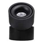 GloboStar® OMEGA-S 60300 Επιφανειακό LED Spot Downlight Φ10cm 12W 1560lm 36° AC 220-240V IP20 Φ10 x Υ10.5cm – Στρόγγυλο – Μαύρο – Φυσικό Λευκό 4500K – Bridgelux COB – 5 Years Warranty