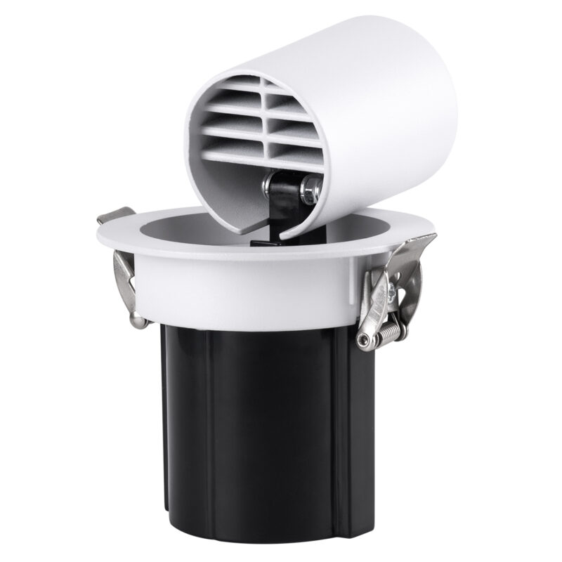 GloboStar® VIRGO-S 60302 Χωνευτό LED Spot Downlight TrimLess Φ9cm 7W 910lm 36° AC 220-240V IP20 Φ9cm x Υ9cm – Στρόγγυλο – Λευκό με Μαύρο Κάτοπτρο – Φυσικό Λευκό 4500K – Bridgelux COB – 5 Years Warranty