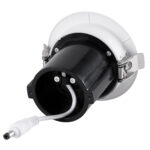 GloboStar® VIRGO-S 60302 Χωνευτό LED Spot Downlight TrimLess Φ9cm 7W 910lm 36° AC 220-240V IP20 Φ9cm x Υ9cm – Στρόγγυλο – Λευκό με Μαύρο Κάτοπτρο – Φυσικό Λευκό 4500K – Bridgelux COB – 5 Years Warranty