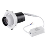 GloboStar® VIRGO-S 60302 Χωνευτό LED Spot Downlight TrimLess Φ9cm 7W 910lm 36° AC 220-240V IP20 Φ9cm x Υ9cm – Στρόγγυλο – Λευκό με Μαύρο Κάτοπτρο – Φυσικό Λευκό 4500K – Bridgelux COB – 5 Years Warranty