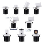 GloboStar® VIRGO-S 60302 Χωνευτό LED Spot Downlight TrimLess Φ9cm 7W 910lm 36° AC 220-240V IP20 Φ9cm x Υ9cm – Στρόγγυλο – Λευκό με Μαύρο Κάτοπτρο – Φυσικό Λευκό 4500K – Bridgelux COB – 5 Years Warranty