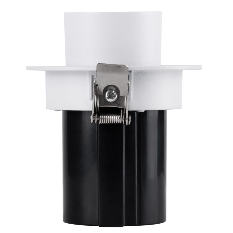 GloboStar® VIRGO-S 60302 Χωνευτό LED Spot Downlight TrimLess Φ9cm 7W 910lm 36° AC 220-240V IP20 Φ9cm x Υ9cm – Στρόγγυλο – Λευκό με Μαύρο Κάτοπτρο – Φυσικό Λευκό 4500K – Bridgelux COB – 5 Years Warranty