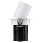 GloboStar® VIRGO-S 60302 Χωνευτό LED Spot Downlight TrimLess Φ9cm 7W 910lm 36° AC 220-240V IP20 Φ9cm x Υ9cm – Στρόγγυλο – Λευκό με Μαύρο Κάτοπτρο – Φυσικό Λευκό 4500K – Bridgelux COB – 5 Years Warranty