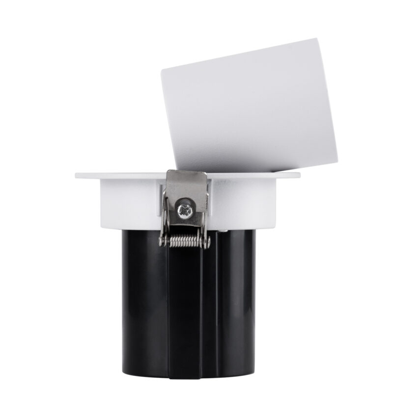 GloboStar® VIRGO-S 60302 Χωνευτό LED Spot Downlight TrimLess Φ9cm 7W 910lm 36° AC 220-240V IP20 Φ9cm x Υ9cm – Στρόγγυλο – Λευκό με Μαύρο Κάτοπτρο – Φυσικό Λευκό 4500K – Bridgelux COB – 5 Years Warranty