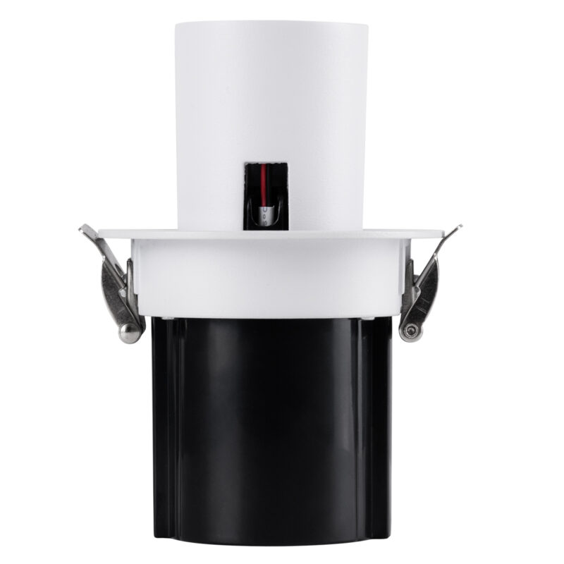 GloboStar® VIRGO-S 60302 Χωνευτό LED Spot Downlight TrimLess Φ9cm 7W 910lm 36° AC 220-240V IP20 Φ9cm x Υ9cm – Στρόγγυλο – Λευκό με Μαύρο Κάτοπτρο – Φυσικό Λευκό 4500K – Bridgelux COB – 5 Years Warranty