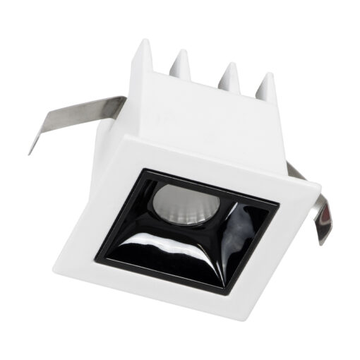 GloboStar® LUMINAR SUPERIOR 60314 Χωνευτό LED Spot Downlight TrimLess 2W 280lm 36° AC 220-240V IP20 Μ4.3 x Π4.3 x Υ4.5cm – Λευκό με Μαύρο Κάτοπτρο – Φυσικό Λευκό 4500K – Bridgelux High Lumen Chip Gen2 – TÜV Certified Driver – 5 Years Warranty