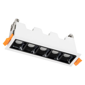 GloboStar® LUMINAR SUPERIOR 60319 Χωνευτό LED Spot Downlight TrimLess 10W 1350lm 36° AC 220-240V IP20 Μ14.8 x Π4.3 x Υ4.5cm – Λευκό με Μαύρο Κάτοπτρο – Θερμό Λευκό 2700K – Bridgelux High Lumen Chip Gen2 – TÜV Certified Driver – 5 Years Warranty