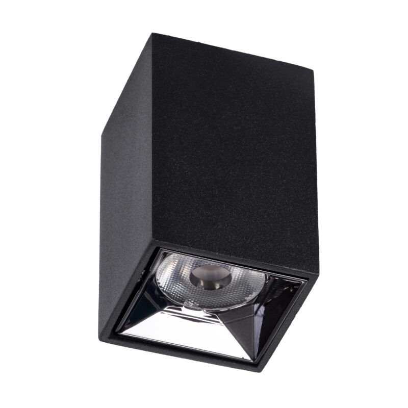 GloboStar® LUMINAR SUPERIOR 60320 Επιφανειακό LED Spot Downlight TrimLess 3W 420lm 36° AC 220-240V IP20 Μ4.2 x Π4.2 x Υ6.6cm – Μαύρο με Κάτοπτρο Χρωμίου – Φυσικό Λευκό 4500K – Bridgelux High Lumen Chip Gen2 – TÜV Certified Driver – 5 Years Warranty