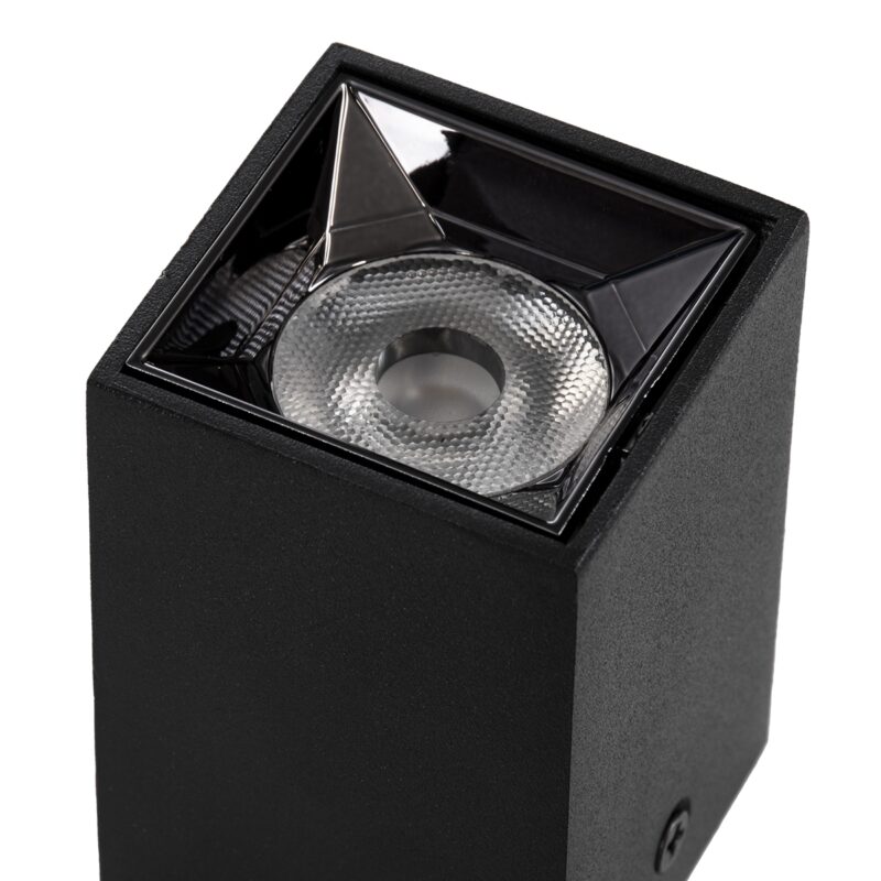 GloboStar® LUMINAR SUPERIOR 60320 Επιφανειακό LED Spot Downlight TrimLess 3W 420lm 36° AC 220-240V IP20 Μ4.2 x Π4.2 x Υ6.6cm – Μαύρο με Κάτοπτρο Χρωμίου – Φυσικό Λευκό 4500K – Bridgelux High Lumen Chip Gen2 – TÜV Certified Driver – 5 Years Warranty