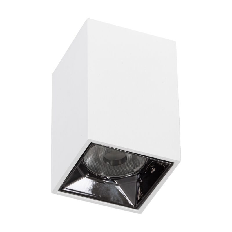 GloboStar® LUMINAR SUPERIOR 60322 Επιφανειακό LED Spot Downlight TrimLess 3W 420lm 36° AC 220-240V IP20 Μ4.2 x Π4.2 x Υ6.6cm – Λευκό με Κάτοπτρο Χρωμίου – Φυσικό Λευκό 4500K – Bridgelux High Lumen Chip Gen2 – TÜV Certified Driver – 5 Years Warranty