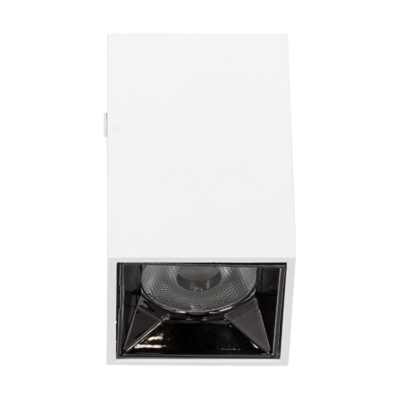 GloboStar® LUMINAR SUPERIOR 60322 Επιφανειακό LED Spot Downlight TrimLess 3W 420lm 36° AC 220-240V IP20 Μ4.2 x Π4.2 x Υ6.6cm – Λευκό με Κάτοπτρο Χρωμίου – Φυσικό Λευκό 4500K – Bridgelux High Lumen Chip Gen2 – TÜV Certified Driver – 5 Years Warranty