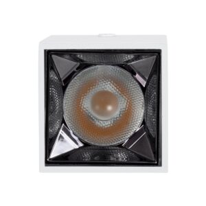GloboStar® LUMINAR SUPERIOR 60323 Επιφανειακό LED Spot Downlight TrimLess 3W 405lm 36° AC 220-240V IP20 Μ4.2 x Π4.2 x Υ6.6cm – Λευκό με Κάτοπτρο Χρωμίου – Θερμό Λευκό 2700K – Bridgelux High Lumen Chip Gen2 – TÜV Certified Driver – 5 Years Warranty
