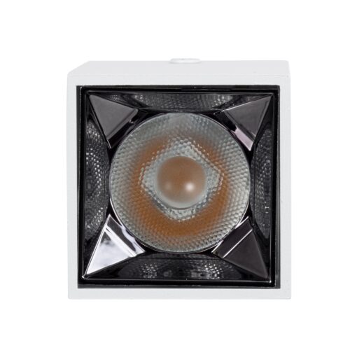 GloboStar® LUMINAR SUPERIOR 60323 Επιφανειακό LED Spot Downlight TrimLess 3W 405lm 36° AC 220-240V IP20 Μ4.2 x Π4.2 x Υ6.6cm – Λευκό με Κάτοπτρο Χρωμίου – Θερμό Λευκό 2700K – Bridgelux High Lumen Chip Gen2 – TÜV Certified Driver – 5 Years Warranty