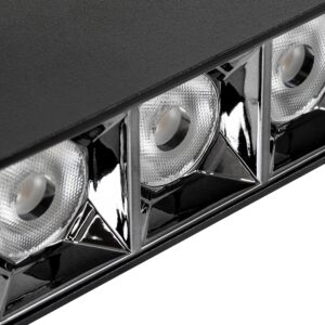 GloboStar® LUMINAR SUPERIOR 60325 Επιφανειακό LED Spot Downlight TrimLess 12W 1620lm 36° AC 220-240V IP20 Μ11.8 x Π4.2 x Υ6.6cm – Μαύρο με Κάτοπτρο Χρωμίου – Θερμό Λευκό 2700K – Bridgelux High Lumen Chip Gen2 – TÜV Certified Driver – 5 Years Warranty