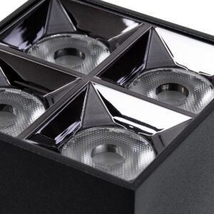 GloboStar® LUMINAR SUPERIOR 60333 Επιφανειακό LED Spot Downlight TrimLess 14W 1890lm 36° AC 220-240V IP20 Μ8.2 x Π8.2 x Υ6.6cm – Μαύρο με Κάτοπτρο Χρωμίου – Θερμό Λευκό 2700K – Bridgelux High Lumen Chip Gen2 – TÜV Certified Driver – 5 Years Warranty