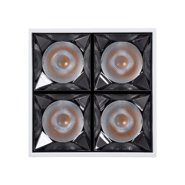 GloboStar® LUMINAR SUPERIOR 60335 Επιφανειακό LED Spot Downlight TrimLess 14W 1890lm 36° AC 220-240V IP20 Μ8.2 x Π8.2 x Υ6.6cm – Λευκό με Κάτοπτρο Χρωμίου – Θερμό Λευκό 2700K – Bridgelux High Lumen Chip Gen2 – TÜV Certified Driver – 5 Years Warranty