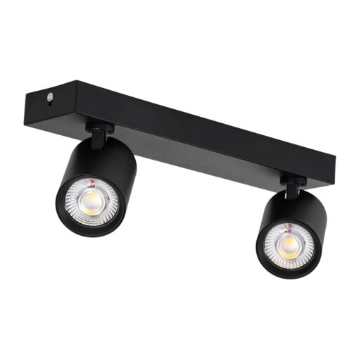 GloboStar® LEONARDO 60346 Μοντέρνο Φωτιστικό Οροφής Ράγα με Κινούμενα Σποτ LED Spot Downlight 20W 2400lm 60° AC 220-240V IP20 Μ32 x Π7 x Υ11.8cm – Μαύρο – Φυσικό Λευκό 4500K – Bridgelux COB – 5 Years Warranty