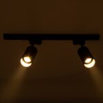 GloboStar® LEO 60354 Μοντέρνο Φωτιστικό Οροφής Ράγα με Κινούμενα Σποτ Αλουμινίου Δίφωτο 2 x GU10 AC 220-240V IP20 Μ50.5 x Π6 x Υ20cm – 2 Γραμμών – Μαύρο – 5 Years Warranty