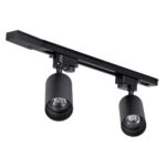 GloboStar® LEO 60354 Μοντέρνο Φωτιστικό Οροφής Ράγα με Κινούμενα Σποτ Αλουμινίου Δίφωτο 2 x GU10 AC 220-240V IP20 Μ50.5 x Π6 x Υ20cm – 2 Γραμμών – Μαύρο – 5 Years Warranty