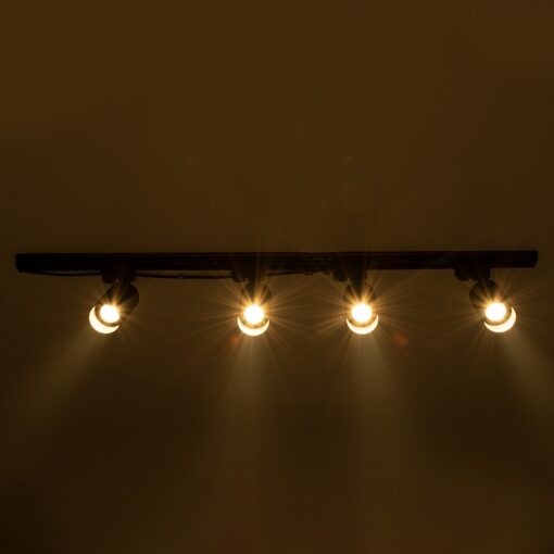 GloboStar® LEO 60356 Μοντέρνο Φωτιστικό Οροφής Ράγα με Κινούμενα Σποτ Αλουμινίου Τετράφωτο 4 x GU10 AC 220-240V IP20 Μ100 x Π6 x Υ20cm – 2 Γραμμών – Μαύρο – 5 Years Warranty