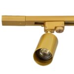 GloboStar® LEO 60358 Μοντέρνο Φωτιστικό Οροφής Ράγα με Κινούμενα Σποτ Αλουμινίου Δίφωτο 2 x GU10 AC 220-240V IP20 Μ50.5 x Π6 x Υ20cm – 2 Γραμμών – Χρυσό Πλατίνα – 5 Years Warranty