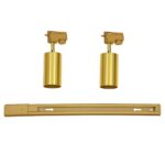 GloboStar® LEO 60358 Μοντέρνο Φωτιστικό Οροφής Ράγα με Κινούμενα Σποτ Αλουμινίου Δίφωτο 2 x GU10 AC 220-240V IP20 Μ50.5 x Π6 x Υ20cm – 2 Γραμμών – Χρυσό Πλατίνα – 5 Years Warranty