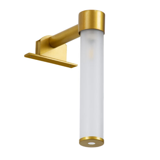 GloboStar® ELSA 60405 Μοντέρνο Φωτιστικό Τοίχου – Απλίκα Καθρέπτη Μπάνιου – Πίνακα 1 x G9 360° AC 220-240V IP44 Μ3.5 x Π13.5 x Υ20cm – Χρυσό – 5 Χρόνια Εγγύηση