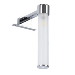 GloboStar® ELSA 60406 Μοντέρνο Φωτιστικό Τοίχου – Απλίκα Καθρέπτη Μπάνιου – Πίνακα 1 x G9 360° AC 220-240V IP44 Μ3.5 x Π13.5 x Υ20cm – Χρώμιο Νίκελ – 5 Χρόνια Εγγύηση