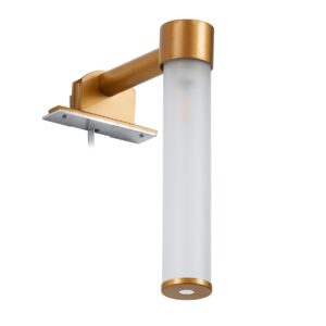 GloboStar® ELSA 60407 Μοντέρνο Φωτιστικό Τοίχου – Απλίκα Καθρέπτη Μπάνιου – Πίνακα 1 x G9 360° AC 220-240V IP44 Μ3.5 x Π13.5 x Υ20cm – Χάλκινο – 5 Years Warranty