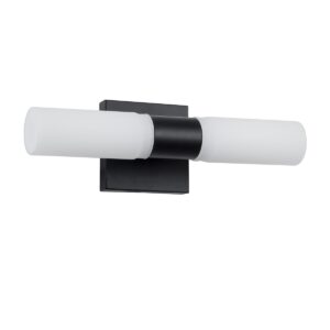 GloboStar® ANAIS 60408 Μοντέρνο Φωτιστικό Τοίχου – Απλίκα Καθρέπτη Μπάνιου – Πίνακα 2 x G9 270° AC 220-240V IP44 Μ34 x Π12 x Υ11cm – Μαύρο – 5 Years Warranty