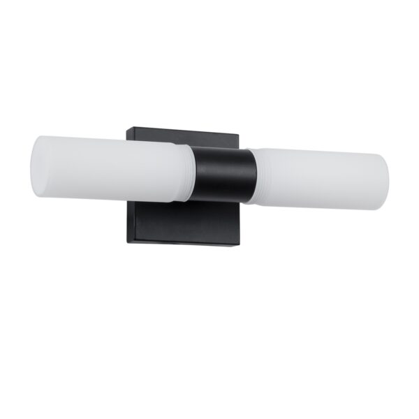 GloboStar® ANAIS 60408 Μοντέρνο Φωτιστικό Τοίχου – Απλίκα Καθρέπτη Μπάνιου – Πίνακα 2 x G9 270° AC 220-240V IP44 Μ34 x Π12 x Υ11cm – Μαύρο – 5 Years Warranty