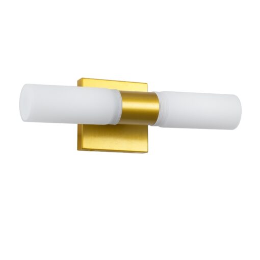GloboStar® ANAIS 60409 Μοντέρνο Φωτιστικό Τοίχου – Απλίκα Καθρέπτη Μπάνιου – Πίνακα 2 x G9 270° AC 220-240V IP44 Μ34 x Π12 x Υ11cm – Χρυσό – 5 Years Warranty