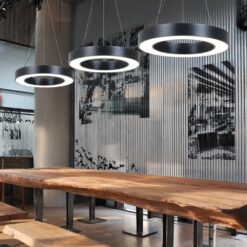InLight Κρεμαστό φωτιστικό LED 70W 3000K σε μαύρη απόχρωση D:120cm (6041-120-BL)