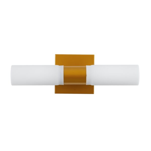 GloboStar® ANAIS 60411 Μοντέρνο Φωτιστικό Τοίχου – Απλίκα Καθρέπτη Μπάνιου – Πίνακα 2 x G9 270° AC 220-240V IP44 Μ34 x Π12 x Υ11cm – Χάλκινο – 5 Years Warranty