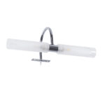 GloboStar® FLORA 60414 Μοντέρνο Φωτιστικό Τοίχου – Απλίκα Καθρέπτη Μπάνιου – Πίνακα 2 x G9 270° AC 220-240V IP44 Μ31 x Π13 x Υ12cm – Χρώμιο Νίκελ – 5 Χρόνια Εγγύηση